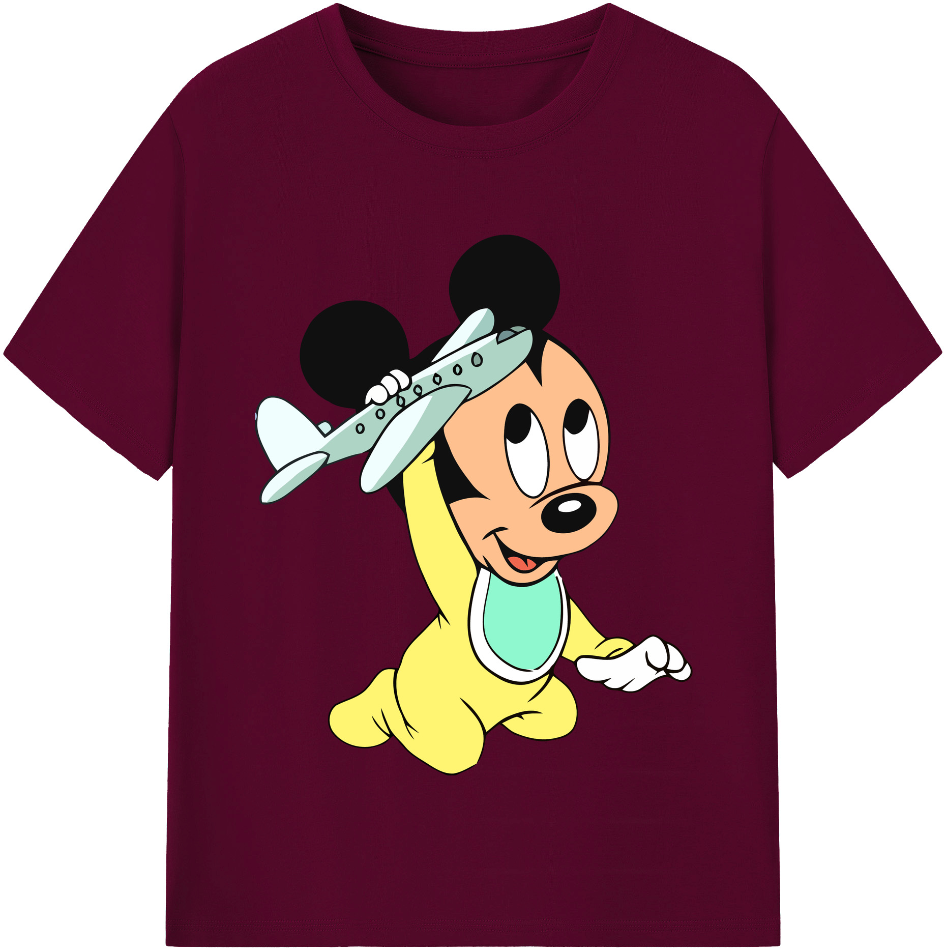 （画像用） ミッキーマウス Mickey Mouse レディースカジュアルプリントTシャツ（綿100％）